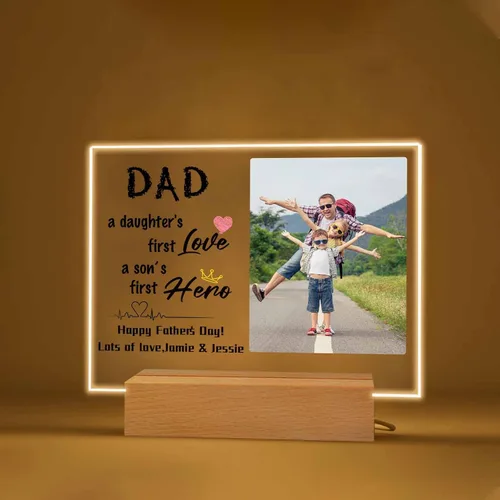 Miniatura 11 de Regalo especial de Navidad, lámpara de luz nocturna personalizada, fotos en placa acrílica, regalo para papá, mamá, regalo para familia, cumpleaños