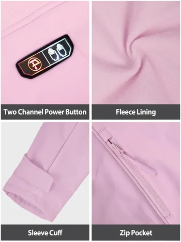 Miniatura 4 de PTAHDUS Chaqueta térmica para mujer con batería de 7,4 V, con bolsillo calentador de manos