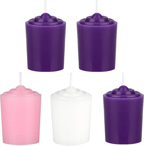 Miniatura 12 de Mega Candles Juego de 4 velas de Adviento de Navidad sin perfume, vertidas a mano, velas cónicas de cera prémium de 10 pulgadas x 7/8 pulgadas