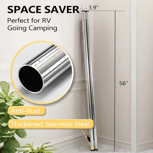 Miniatura 4 de URYAN Estante de Secado de Ropa de 95 Pulgadas, Estante de Secado de Lavandería de Acero Inoxidable Resistente Plegable para Interior y Exterior