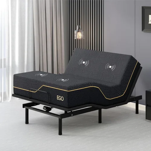 Miniatura 12 de EGOHOME Marco de cama ajustable individual XL con control remoto inalámbrico, base de cama eléctrica ajustable independiente con inclinación