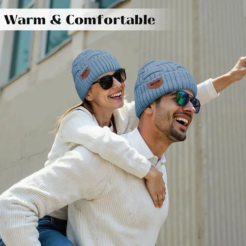 Miniatura 115 de Loritta Gorro de invierno cálido de punto grueso y holgado para hombre