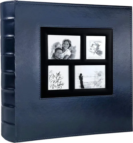 Miniatura 61 de Álbum de Fotos 4x6 para 300 Fotos Cubierta de Cuero PU Página Interior Negra para Álbumes de Boda Libro de Fotos Familiar Bebé Aniversario Bolsillo
