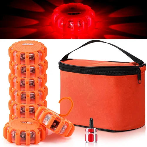 Miniatura 10 de Tallew Paquete de 4 Luces LED de Emergencia en Carretera Intermitentes Kit de Advertencia de Seguridad con Baliza Imán Gancho Vehículo Barco Camión