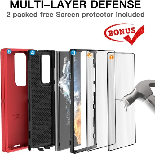 Miniatura 3 de AICase para Galaxy S22 Ultra, funda con protector de pantalla, protección contra caídas de alta resistencia, cuerpo completo, resistente, a prueba
