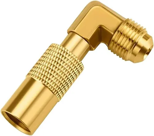 Joywayus Adaptador de baja presión de 3/8 pulgadas, adaptador de conversión de adaptador de codo de 90 grados para parrilla de campamento