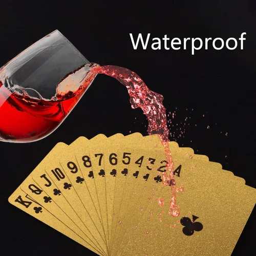 Miniatura 2 de Vijiv 2 cartas de póquer doradas de lujo, cubierta de plástico impermeable para 1920 Gatsby Party Decor Adultos Juegos Regalos