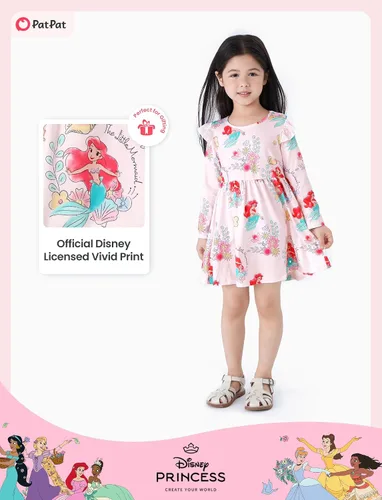 Miniatura 2 de Disney - Vestido de princesa de Frozen, Elsa, Minnie, Mickey, Stitch, con mangas con volantes, acampanado, manga larga, ropa para niños, de bebé a