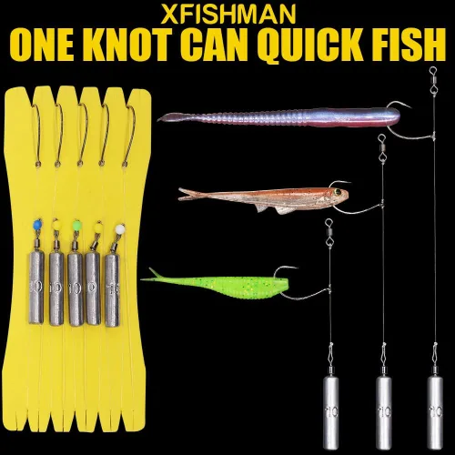 Miniatura 3 de Aparejos Drop Shot para Pesca de Lobina Negra, Aparejo Listo con Anzuelos y Pesos de Plomo