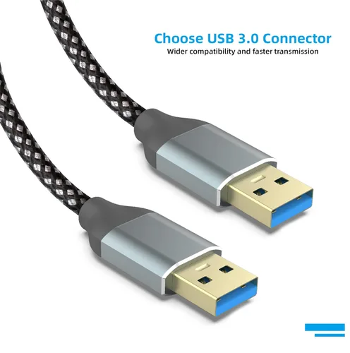 Miniatura 5 de Cable de extensión USB 3.0, 3.3 pies tipo A, macho a hembra, duradero, trenzado, USB A a USB A, cable extensor de alta transferencia de datos