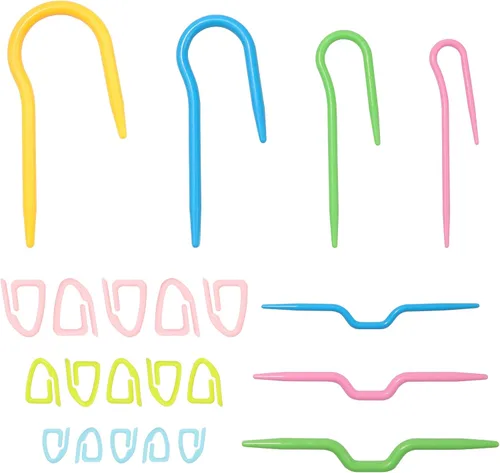 Miniatura 8 de Agujas de cable en forma de U de 16 piezas, soportes para puntadas para tejer y tejer a ganchillo Juego de 16 piezas