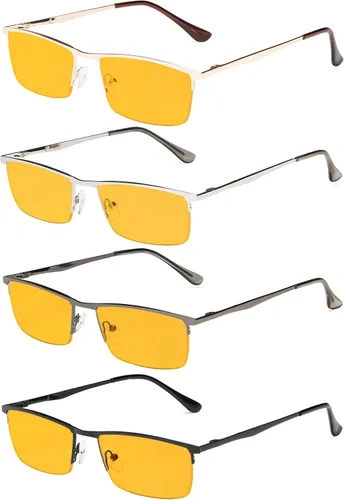 Miniatura 9 de Eyekepper Paquete de 4 lentes de lectura de calidad de medio borde con bisagras de resorte, incluye lectores de computadora para mujeres y hombres