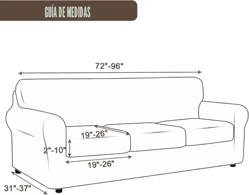 Miniatura 3 de SearchI - Funda de sofá elástica con estampado floral, 4 piezas, incluye 3 fundas de cojín independientes, protector lavable para muebles de sala