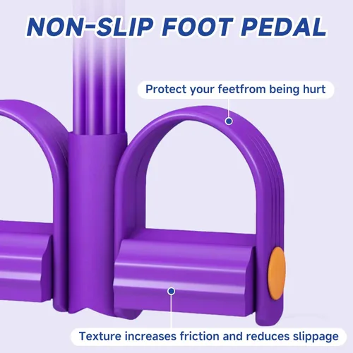 Miniatura 5 de Correa de resistencia con pedal multifuncional, banda elástica de 8 tubos con asa, equipo de ejercicio de yoga para dar forma al cuerpo, cuerda