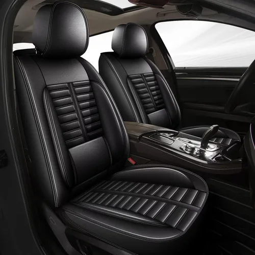 Miniatura 22 de Juego de fundas de asiento de automóvil para GMC Canyon 2015-2025, juego de fundas de asiento delantero de cuero con soporte lumbar, protector