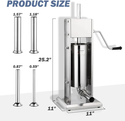 Miniatura 2 de Relleno manual de salchichas, máquina de llenado de salchichas vertical, máquina de llenado de carne de acero inoxidable 304 de grado alimenticio