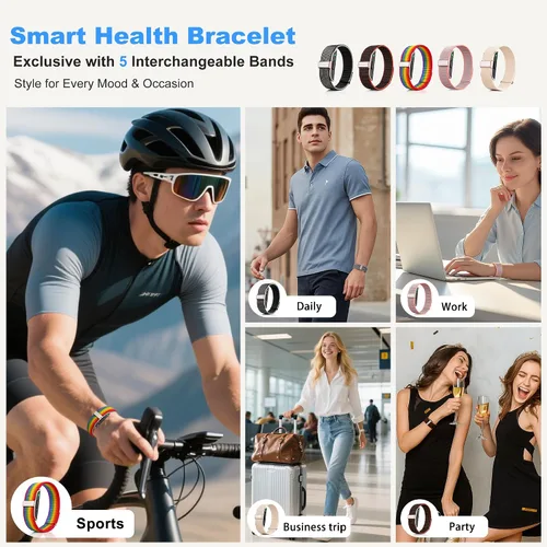 Miniatura 6 de Pulseras inteligentes para mujeres y hombres, rastreadores de actividad de salud con más de 120 modos deportivos, frecuencia cardíaca 24/7