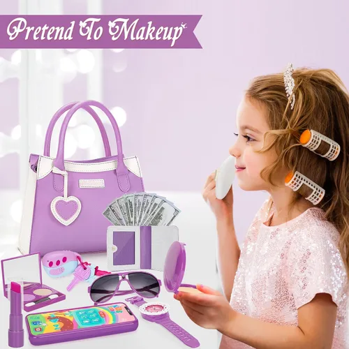 Miniatura 7 de Officygnet Juguetes para niñas de 3, 4, 5, 6, 7, 8 años – Juguetes de princesa para niñas pequeñas, bolso con accesorios, bolso de juguete