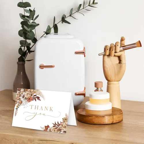 Miniatura 7 de AnyDesign Tarjetas de agradecimiento florales boho de otoño a granel, paquete de 24 tarjetas de felicitación de flores de acuarela con sobres