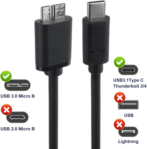 Miniatura 3 de Cable USB C a Micro USB 3.0 de carga rápida, cable de transferencia de datos de alta velocidad de 10 Gbps compatible con Samsung Galaxy S5 Note 3