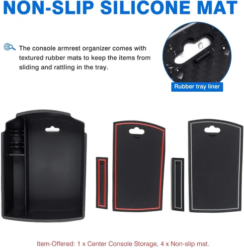 Miniatura 6 de Autorder Organizador de consola central para Kia Soul 2020 2021 2022 2023 2024 2025 2026 Accesorios Caja de almacenamiento para reposabrazos Bandeja