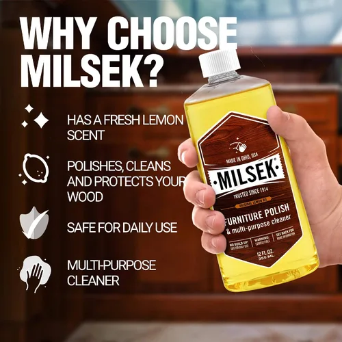 Miniatura 9 de Milsek Esmalte para muebles, limpiador de muebles de aceite de limón y paño de pulido, 12 onzas líquidas