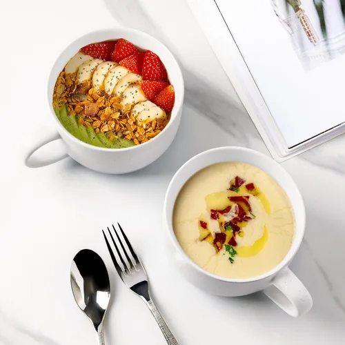 Miniatura 6 de AmorArc Tazas de sopa de cerámica con tapa, tazas grandes de sopa de 710 ml con asa para café, cereal, ensalada, fideos, té, tazas de sopa con tapa