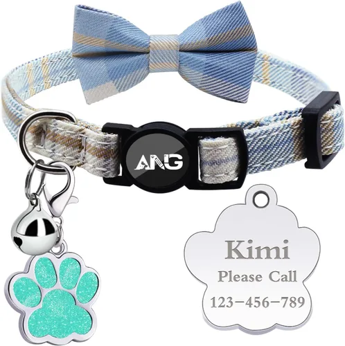 Miniatura 9 de Collares de gato personalizados con etiqueta de identificación, corbata de campana, collares de gatito personalizados de liberación rápida