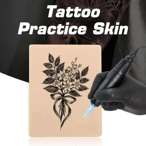 Miniatura 5 de 20 hojas de tatuajes falsos para práctica, doble cara, 86 piel falsa en blanco para artistas del tatuaje