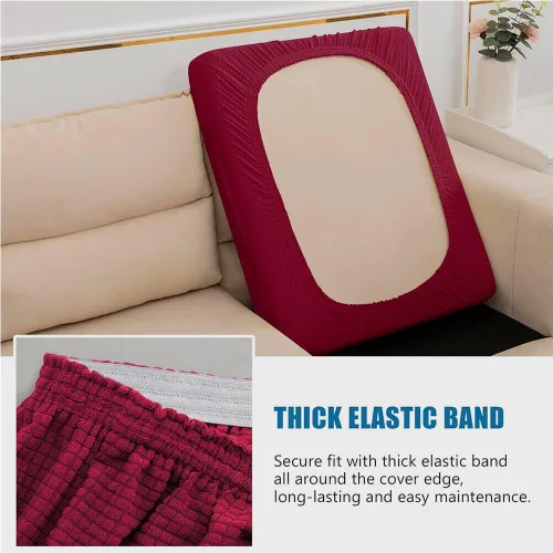 Miniatura 4 de Funda de cojín elástica de elastano para 1 plaza, funda de cojín impermeable para sofá, funda de cojín de repuesto suave y flexible, funda elástica