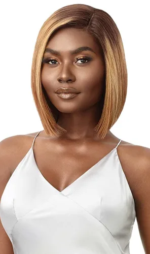 Outre Mytresses - Peluca de cabello humano 100 % sin procesar, color personalizado, con encaje frontal HD - Letisha (color: negro natural)