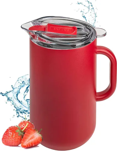 Miniatura 10 de Jarra Premium Aislada de Served (0.87 cuartos de galón/66oz) - Jarra de Acero Inoxidable con Pared Doble, Forrada en Cobre con Tapa - Jarra Térmica