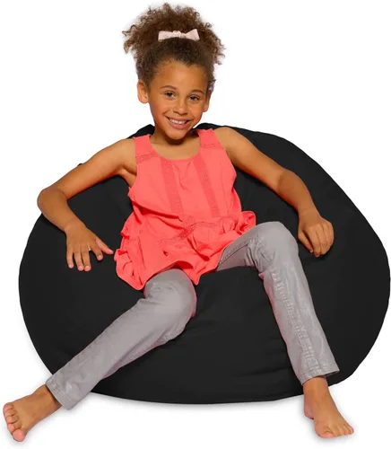 Miniatura 92 de Posh Beanbags - Sillón puff grande, 38 pulgadas, color azul rey sólido Nylon suave - Azul real