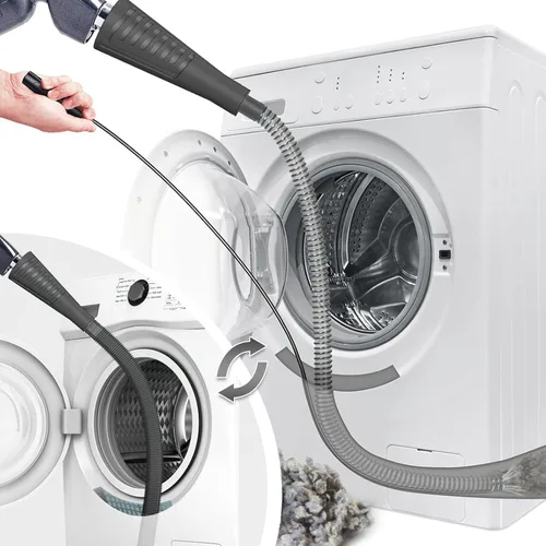 Sealegend V2, Kit limpiador para la ventilación de la secadora con guía de alambre para manguera de vacío, cepillo para remover pelusas,potente Negro