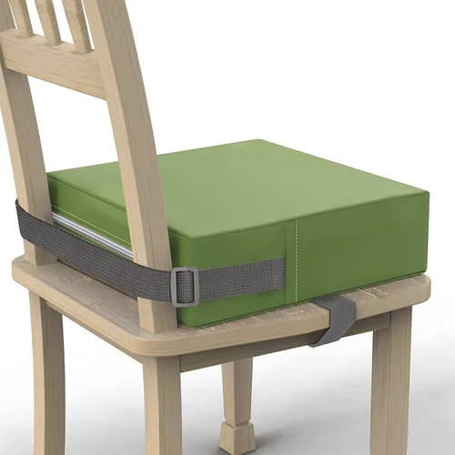 Miniatura 13 de Asiento elevador infantil para mesa de comedor, de PU lavable con dobles correas seguras, fondo antideslizante, asiento elevador para comedor