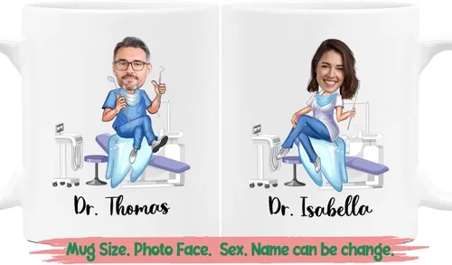 Miniatura 19 de Taza de café personalizada con foto de doctor de 11 y 15 onzas, divertida taza de café de doctor regalo para agradecer a hombres, mujeres, cirujano