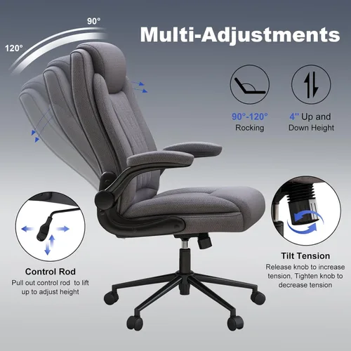 Miniatura 6 de ralex-chair Silla de Oficina Grande y Alta - Silla de Oficina Resistente de 500 Libras para Hombre Grande, Silla de Escritorio de Oficina Ejecutiva