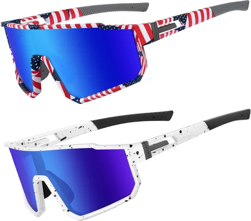 Miniatura 24 de Gafas de sol deportivas para niños, polarizadas, con protección UV400, para niños y niñas, para béisbol, softbol, ciclismo Lentes rojas con montura