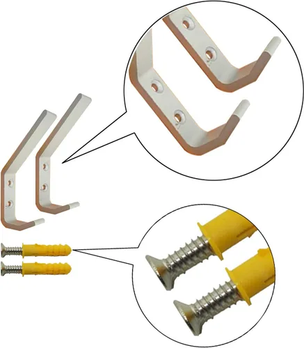 Miniatura 2 de Deloky Paquete de 4 ganchos para casco de motocicleta, bolsas para chaquetas, montaje en pared, gancho de tela con tornillos de montaje