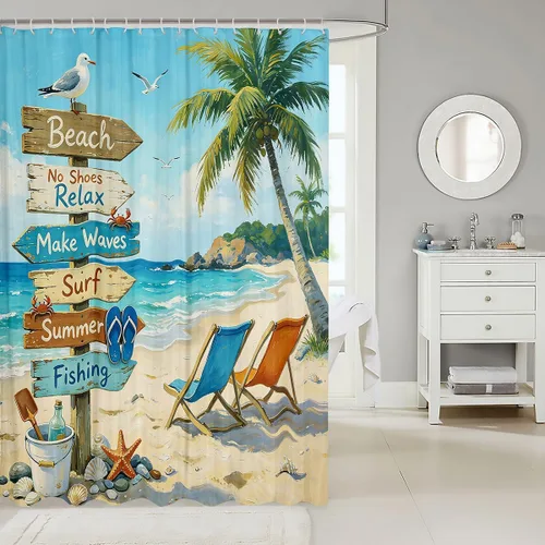 Miniatura 26 de Castle Fairy Cortinas de ducha impermeables 3D de sirena de ensueño, tela de paisaje, cortina de ducha de baño, diseño de mar, miau, pájaros