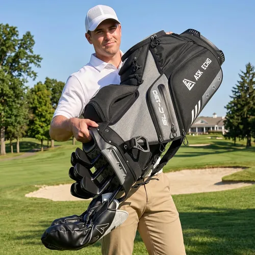 Miniatura 4 de ASK ECHO Soundless-Series - Bolsa para carrito de golf con 15 divisores, parte inferior con bloqueo de agarre