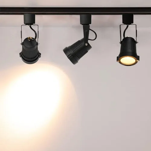 Miniatura 4 de Cabezales de iluminación de pista de 12 W, cabezales de luz de riel H para acento, tareas, obras de arte minoristas, luces negras de 110 V tipo H