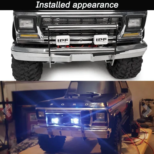 Miniatura 7 de MOHERO Parachoques delantero de metal con 2 luces LED para 1/10 TRX4 Bronco RC Crawler accesorios de coche