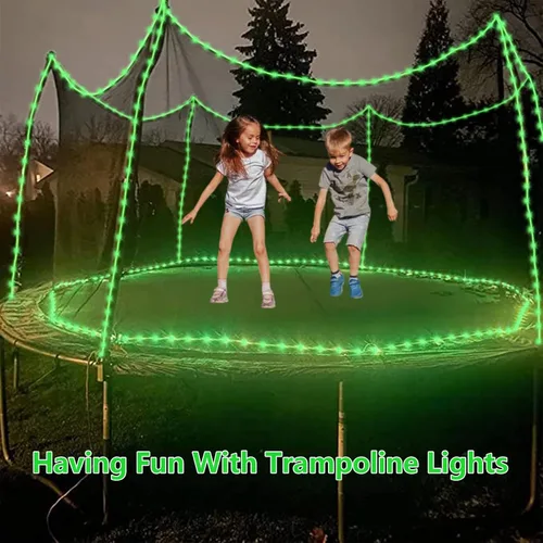 Miniatura 8 de QITONG Paquete de 2 luces solares verdes, cada cadena de 100 luces LED de 33 pies para exteriores, 8 modos de luces de hadas en tubo de PVC
