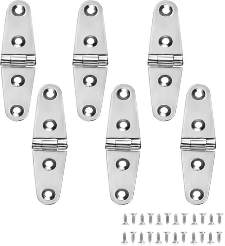 Miniatura 9 de Bisagras de barco resistentes de acero inoxidable de grado marino, 4 pulgadas x 1 pulgada (4.016 in x 1.024 in), sin ruido, acero inoxidable 316