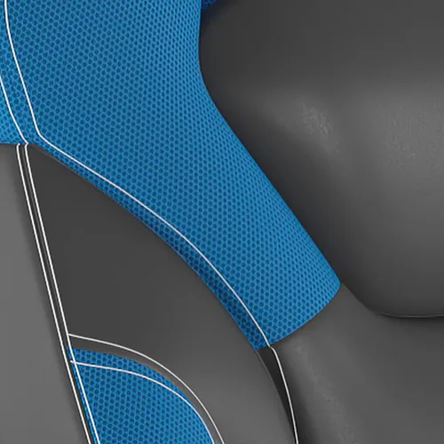 Miniatura 8 de Flash Furniture X10 - Silla de juegos de carreras, oficina, computadora, silla ajustable con brazos abatibles y ruedas de rodillo transparentes, Azul