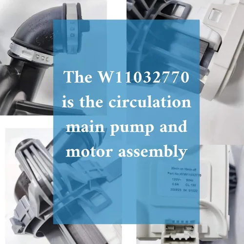 Miniatura 3 de W10529163 W11032770 Bomba de circulación para lavavajillas Motor Bomba de drenaje para lavavajillas compatible con W10885542 WDF760SADM, AP6039091