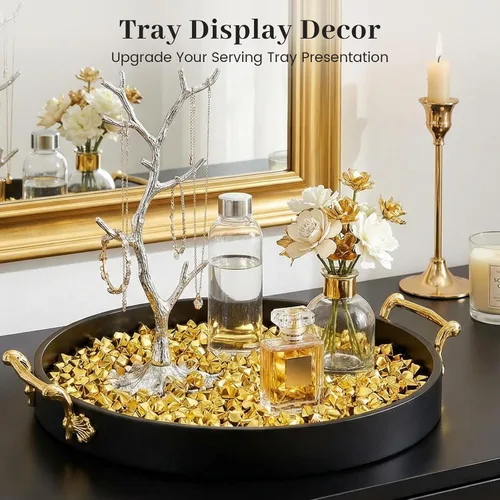 Miniatura 5 de DomeStar 520 pequeñas rocas de hielo de oro falsas, hielo acrílico, pepitas de oro falsas, canicas para rellenos de jarrones, dispersos de mesa