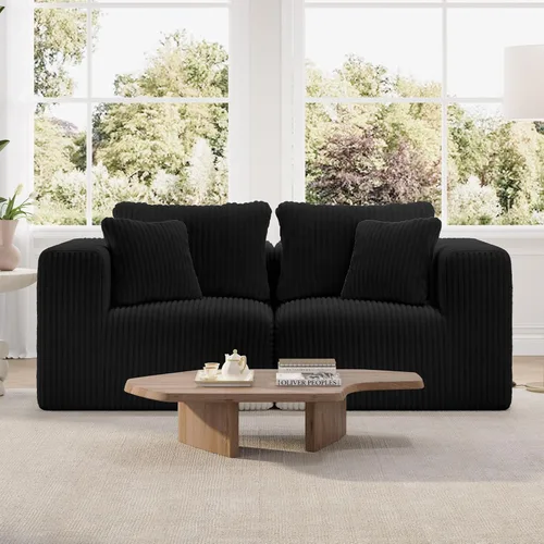 Miniatura 59 de Novilla 141" Sofá seccional modular, sofá seccional moderno en forma de nube con soporte Smarts Coil™, sofá sin huesos en forma de U para sala