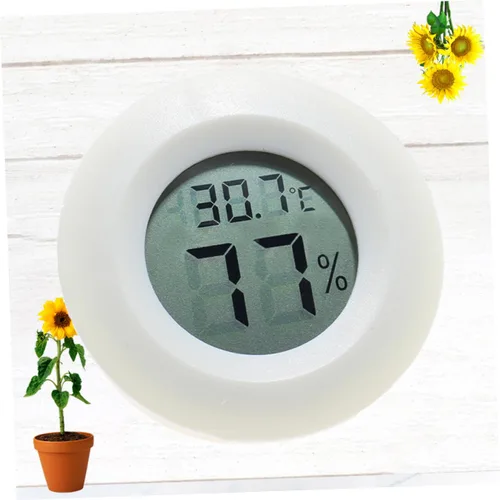 Miniatura 7 de Termómetro digital de temperatura y humedad, higrómetro para oficina en casa y mascotas, forma redonda pequeña, fácil de montar, pantalla Celsius